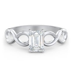 Diamond Solitaire Engagement Ring with Infinity Band