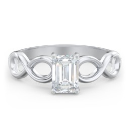 Diamond Solitaire Engagement Ring with Infinity Band