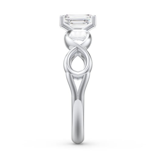 Diamond Solitaire Engagement Ring with Infinity Band