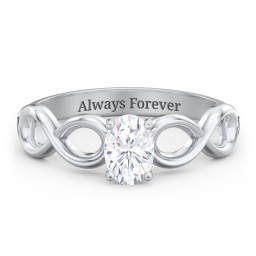 Diamond Solitaire Engagement Ring with Infinity Band