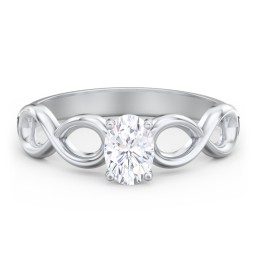 Diamond Solitaire Engagement Ring with Infinity Band