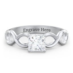 Diamond Solitaire Engagement Ring with Infinity Band