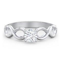 Diamond Solitaire Engagement Ring with Infinity Band