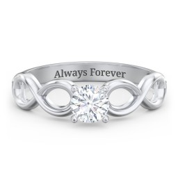 Diamond Solitaire Engagement Ring with Infinity Band