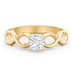 Diamond Solitaire Engagement Ring with Infinity Band