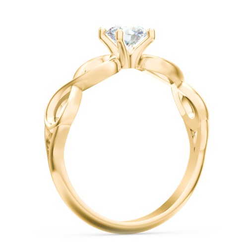 Diamond Solitaire Engagement Ring with Infinity Band – 9kt Yellow Gold