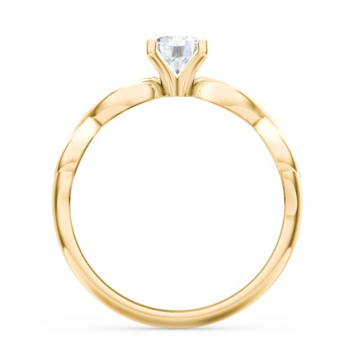 Diamond Solitaire Engagement Ring with Infinity Band – 9kt Yellow Gold