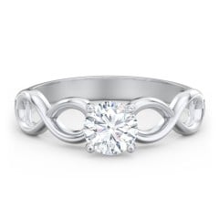 Diamond Solitaire Engagement Ring with Infinity Band