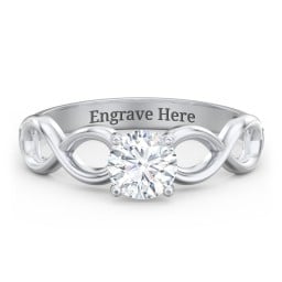 Diamond Solitaire Engagement Ring with Infinity Band