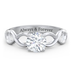 Diamond Solitaire Engagement Ring with Infinity Band