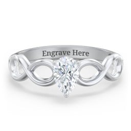 Diamond Solitaire Engagement Ring with Infinity Band