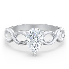 Diamond Solitaire Engagement Ring with Infinity Band
