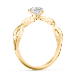 Diamond Solitaire Engagement Ring with Infinity Band in 9K Solid Yellow Gold
