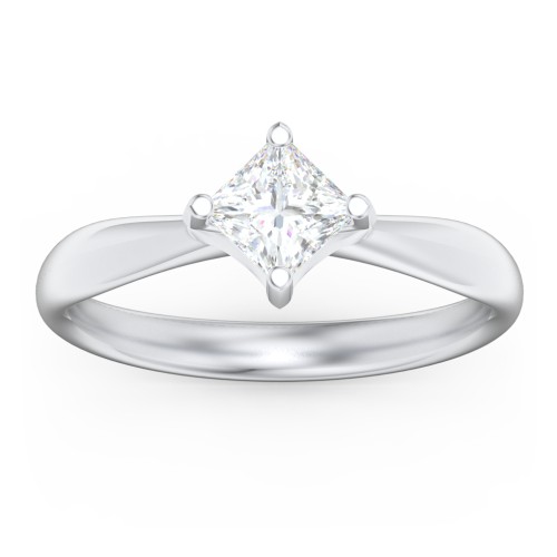 Classic Diamond Solitaire with 4 Prong Setting – 14K White Gold