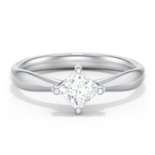 Classic Diamond Solitaire with 4 Prong Setting – 14K White Gold