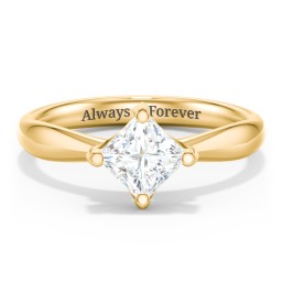 Classic Diamond Solitaire with 4 Prong Setting in 9K Solid Yellow Gold with 04LABDIAM-PC-1.00-SI1-F-G