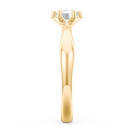 Classic Diamond Solitaire with 6 Prong Setting – 9kt Yellow Gold