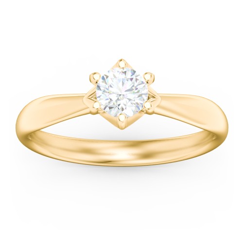 Classic Diamond Solitaire with 6 Prong Setting – 9kt Yellow Gold