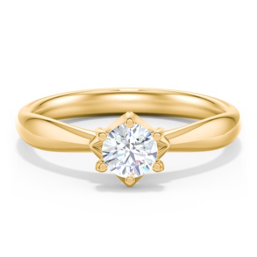 Classic Diamond Solitaire with 6 Prong Setting – 9kt Yellow Gold