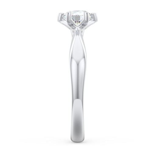 Classic Diamond Solitaire with 6 Prong Setting – 14K White Gold