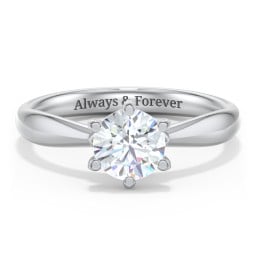 Classic Diamond Solitaire with 6 Prong Setting