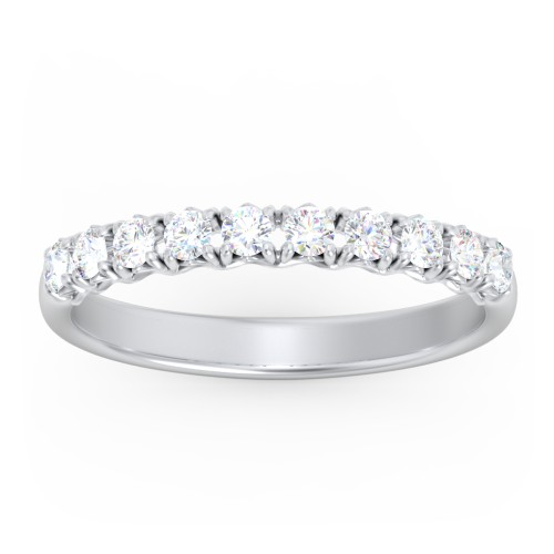 Classic Diamond Wedding Band – 14K White Gold with Lab Diamond