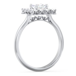 Classic Diamond Halo Engagement Ring