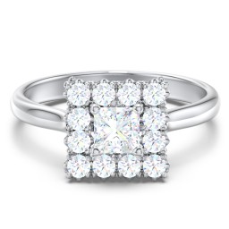 Classic Diamond Halo Engagement Ring