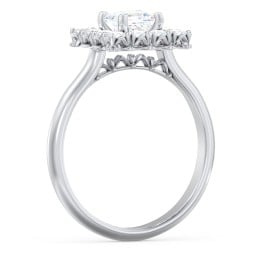 Classic Diamond Halo Engagement Ring