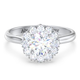 Classic Diamond Halo Engagement Ring