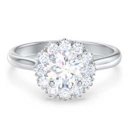 Classic Diamond Halo Engagement Ring