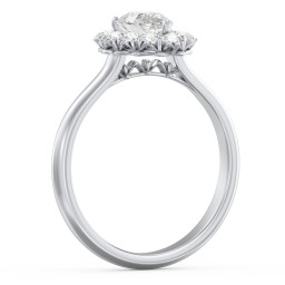Classic Diamond Halo Engagement Ring