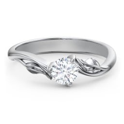 Solitaire Leaf Engagement Ring