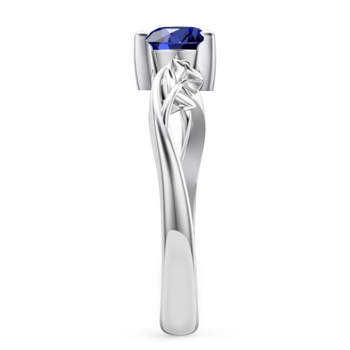 Solitaire Leaf Engagement Ring