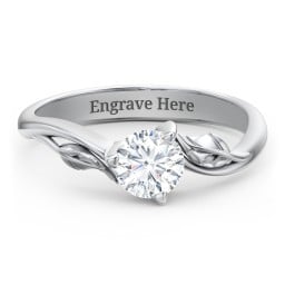 Solitaire Leaf Engagement Ring