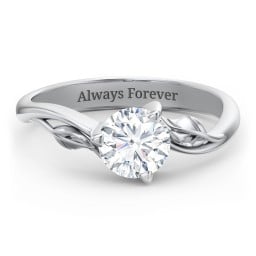 Solitaire Leaf Engagement Ring