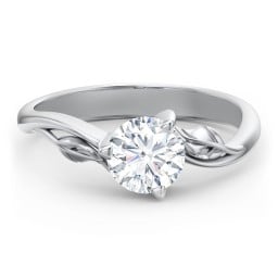 Solitaire Leaf Engagement Ring