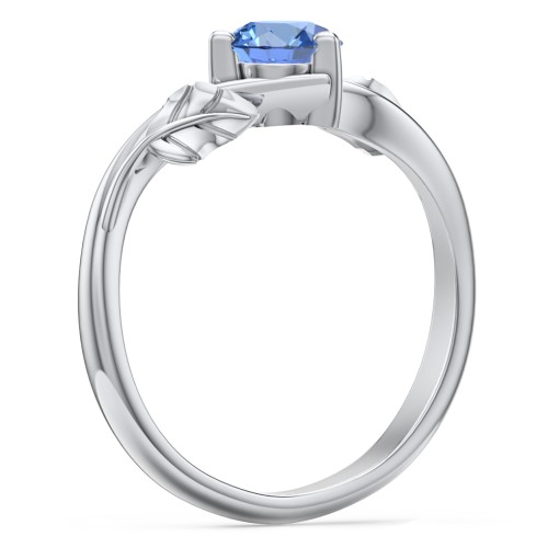 Solitaire Leaf Engagement Ring