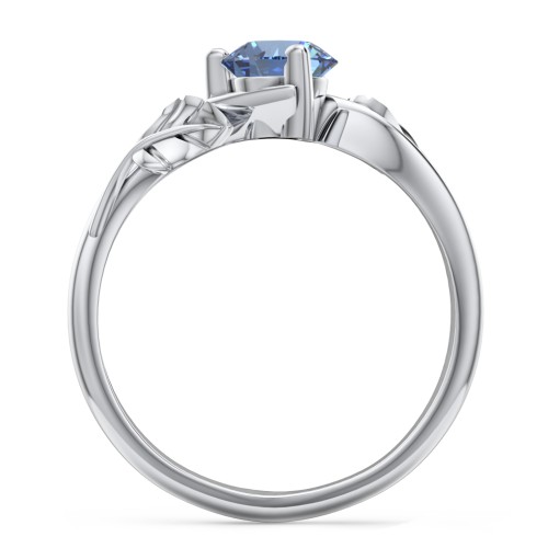 Solitaire Leaf Engagement Ring