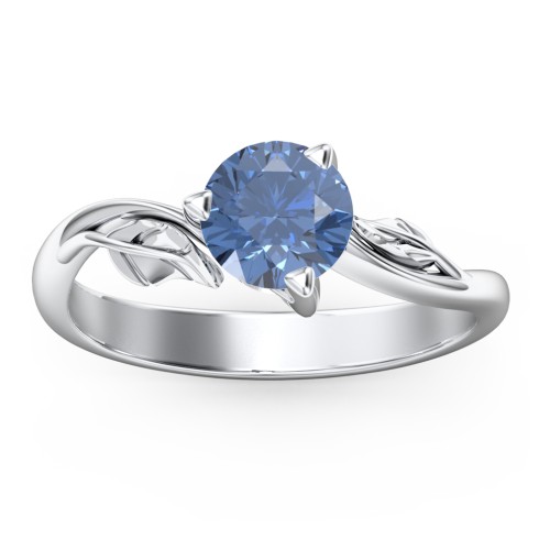 Solitaire Leaf Engagement Ring