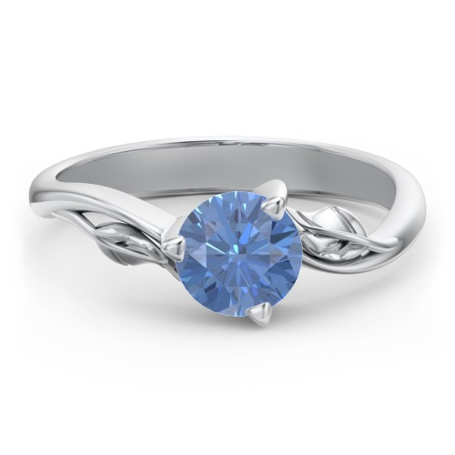 Solitaire Leaf Engagement Ring