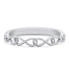 Intertwined Infinity Half Eternity Band – 14K White Gold