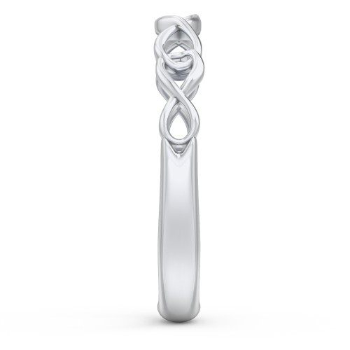 Intertwined Infinity Half Eternity Band – 14K White Gold