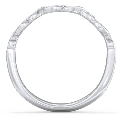 Intertwined Infinity Half Eternity Band – 14K White Gold