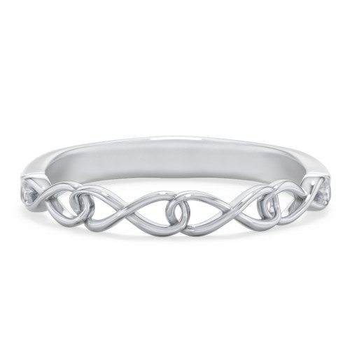 Intertwined Infinity Half Eternity Band – 14K White Gold