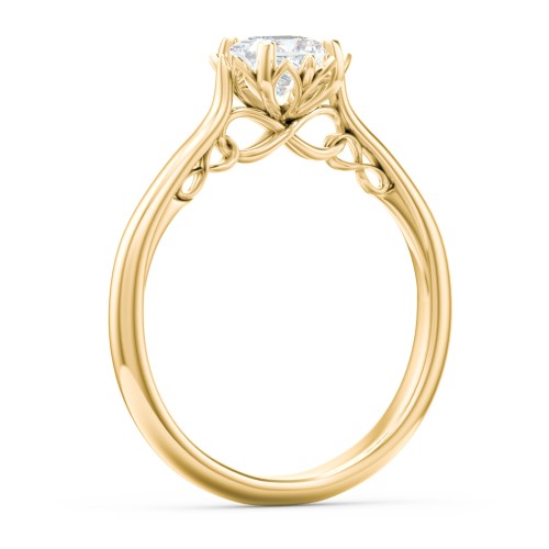 Diamond Solitaire Engagement Ring with Infinity Detail Bridge – 9kt Yellow Gold
