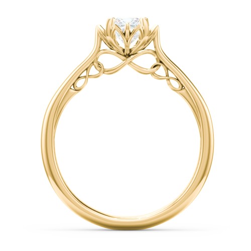 Diamond Solitaire Engagement Ring with Infinity Detail Bridge – 9kt Yellow Gold