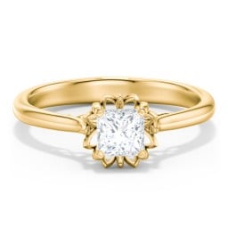 Diamond Solitaire Engagement Ring with Infinity Detail Bridge