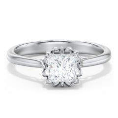 Diamond Solitaire Engagement Ring with Infinity Detail Bridge
