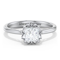 Diamond Solitaire Engagement Ring with Infinity Detail Bridge
